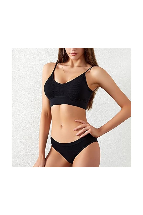 Combinaison Sexy Nuisette Lingerie Adulte Couple en Dentelle avec Anneau en Acier Bretelles Sexy Push-up Rembourré Femme Eleg