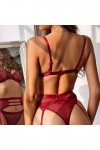 Lingerie Sexy Femme Body et Combinaison Soutien-Gorge sous-vêtementPolyesterSolid Three PiecesDaily Woman Lingerie Sexy Cuir 