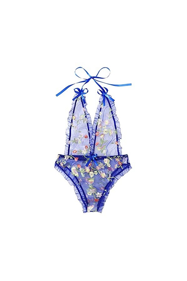 Soutien-Gorge Sexy et Culotte en Dentelle Dos Nué Rotique Deshabillé Combishort Chic Sexy Lingerie Sexy pour Femme Lingerie C