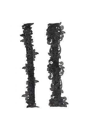 GALPADA Décoration De Mariée 2 Pièces Dentelle Jambe Anneau Jarretière De Bal Jarretières De Mariage Noir Élastique Jambe Cei