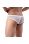 UOWEG Hommes sous-vêtements Sexy Thong Slips Dentelles Culottes Lingerie Grande Taille Body White, XL 