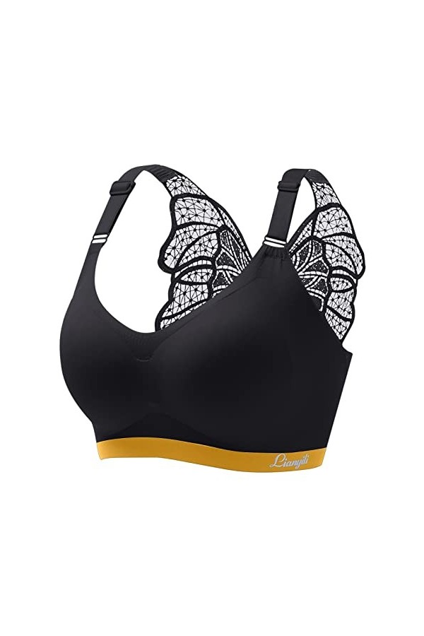 Générique Lingerie Sexy pour Femme Soutien-gorge push-up sans anneau en acier pour femme Body Sexy Combinaison Black, XXXXXL