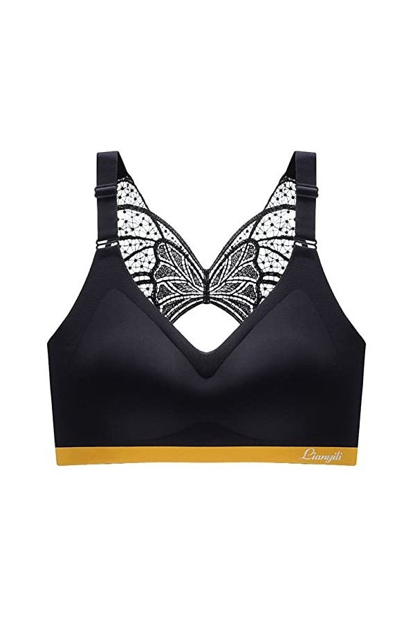 Générique Lingerie Sexy pour Femme Soutien-gorge push-up sans anneau en acier pour femme Body Sexy Combinaison Black, XXXXXL