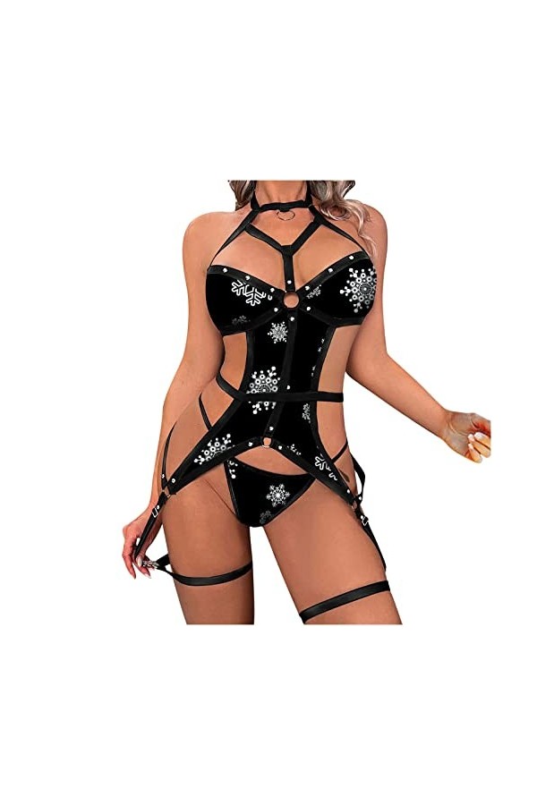 Ensemble de Lingerie Sexy Body Porte Jarretelle Bande Vêtement de Nuit Vetements Cuisse Jarretière Nuisette de Nuit Chic et E