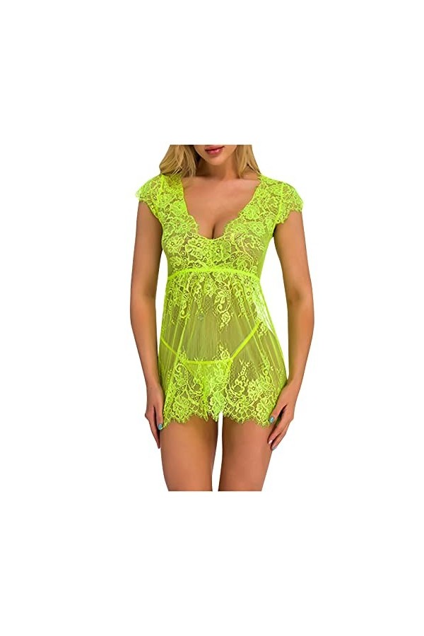 Lingerie Erothique Sexy, Femmes Une Pièce En Creusée Avec V Profond Et Sexy Lingerie De Pute Ensemble Slip Femme Mini Zippé L