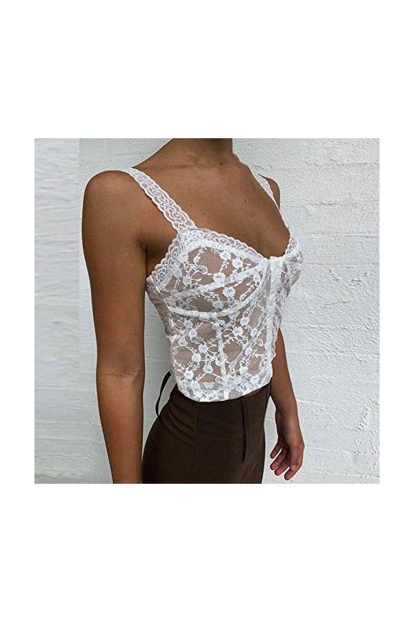 liaddkv Top Bellyband Lingerie Sexy Pyjama Femme Sling Fashion Femme Lingerie Sexy, Blanc., M