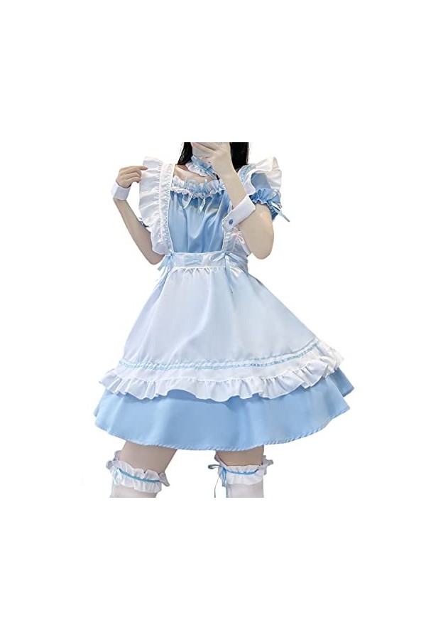 Maid Dress Femme Cosplay Anime Outfit French Maid Halloween Costume Including Dress Headwear Apron Anneau de Manchette Anneau