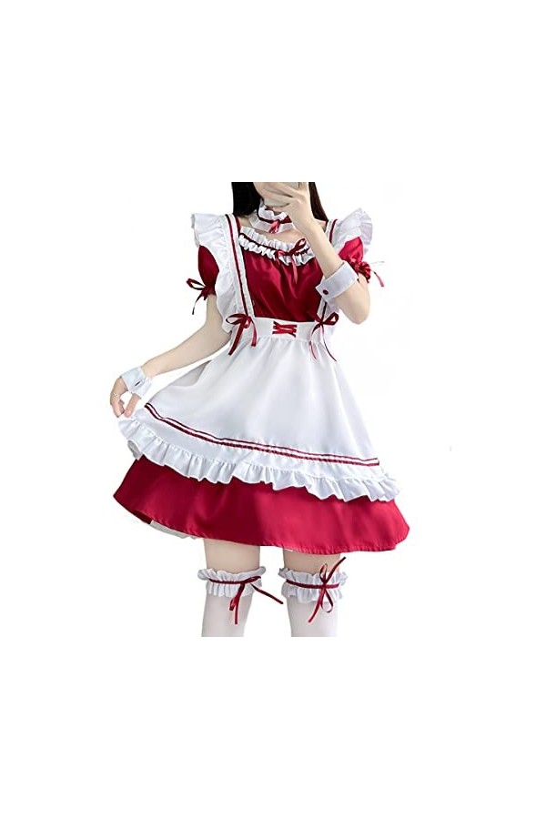 Maid Dress Femme Cosplay Anime Outfit French Maid Halloween Costume Including Dress Headwear Apron Anneau de Manchette Anneau