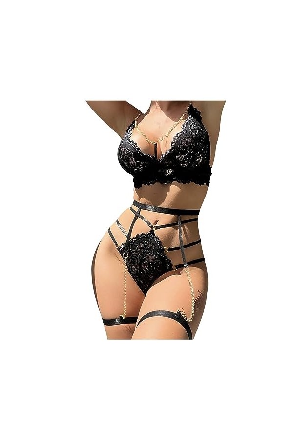 liaddkv Lenceria Extreme Sexy Lingerie Sexy Sexy Sexs Noir Couleur Femmes Sexy Jarretière Lingerie Sex Soutien-gorge et Culot