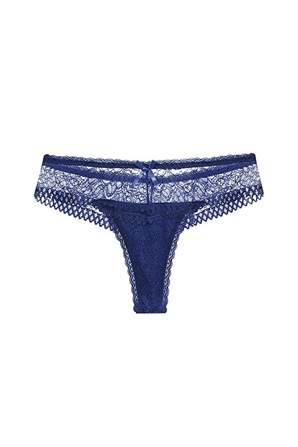 PANPANY Culottes pour Femme Multipack Multicolore sous Vetements Dentelle Tanga String Taille Basse Femme Confortables Sexy C