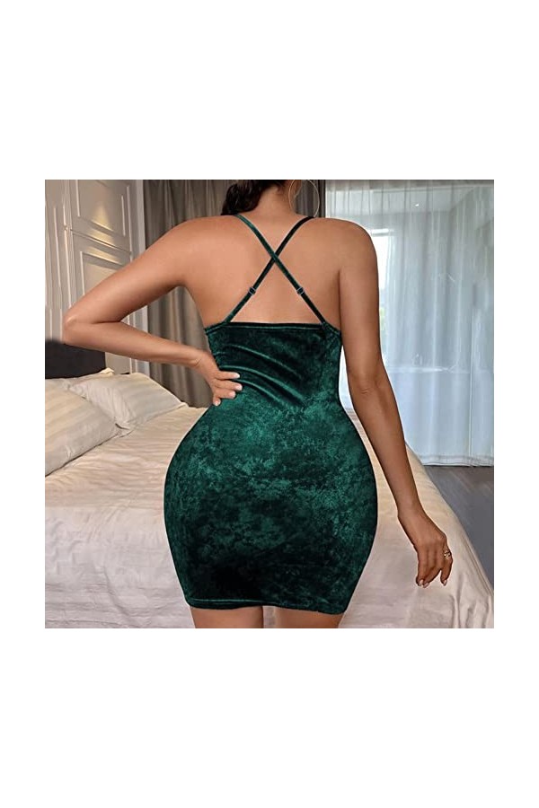 WhOpro Sous-vêtement de bain sexy en latex avec motif super-héros, vert, S