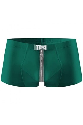 CreoQIJI Sous-vêtement sexy pour homme - Taille basse - Motif Ice Thread, vert, XL