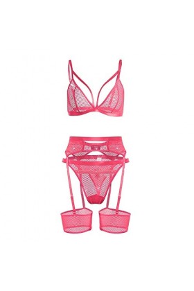 Lingerie Sexy Femme Body et Combinaison Soutien-Gorge sous-vêtementPolyesterSolid Three PiecesDaily Woman Lingerie Sexy Cuir 