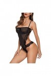 Pyjama Femme Sexy Chic Ensemble de Lingerie Sexy avec col de Soutien-Gorge évidé et Ceinture tissée pour Femme Nuisette Sexy 