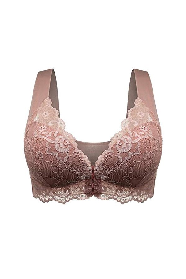 Chemise de nuit sexy pour femme - Extra élastique et respirant - Soutien-gorge transparent et sexy, café, 7X-Large