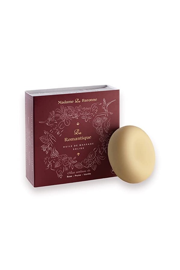 Madame La Baronne | Huile de massage solide | Beurre de cacao | Sensuelle | Massage couple | Aphrodisiaque | Lubrifiant | Nat