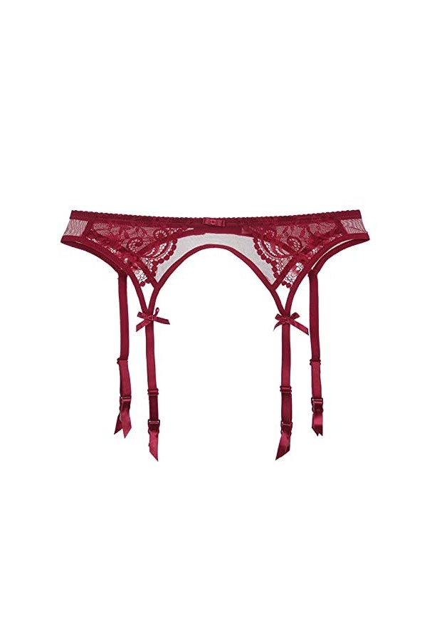 ADMAY 2023 New y/2k Style Lingerie en Dentelle pour Femmes Voir à Travers la Culotte Porte-Jarretelles Vêtements Sexy Red, X
