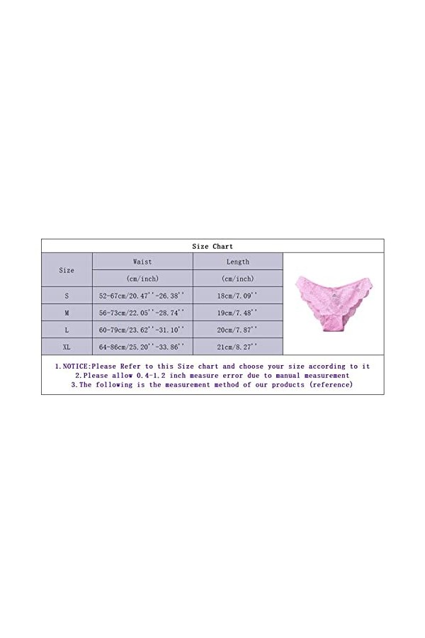 Panties Femme Ouvert String Dentelle Culottes Chic sous-Vetements Sexy Fendue Erothique Lingerie Confortable Transparente Tai