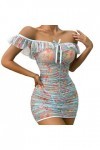 Hommes Lingerie Sexy Femme Sous-Vêtements Transparent Sexy Floral Sous-Vêtements Maille Imprimé Plissé Pyjama Ensemble Linger