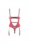 Ensemble de lingerie sexy en maille filet pour femme - Broderie florale - Avec sangle transparente - Lingerie sexy - Combinai