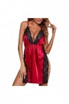 Ensemble de lingerie sexy pour femme, rouge, XL