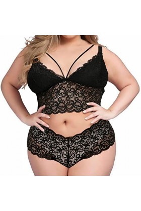 Lingerie Sexy Ensemble Femme 2 Pièce Vêtements De Nuit Sexy Ensemble Soutien Gorge et String Dentelle sous-Vetements Erotique