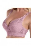 sous-vêtements Sexy en Dentelle froncée pour Femmes avec Bretelles de Soutien-Gorge Body Minceur Purple, 85C 