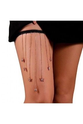 Boho Style Multi Layer Cuisse ChaîNe Jambe Corps ChaîNe Harnais Gothique Jambe JarretièRe Mode Plage Rave Partie Corps Fourni