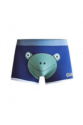 2023 Sous-vêtements pour homme avec impression de dessin animé respirant et confortable, bleu, M