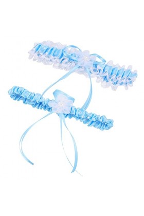 GALPADA 1 Ensemble Jarretières Mariée Arc Robe De Soirée Nuptiale Bleu Dentelle Discothèque Accesorios Bijoux Accessoire Ciel
