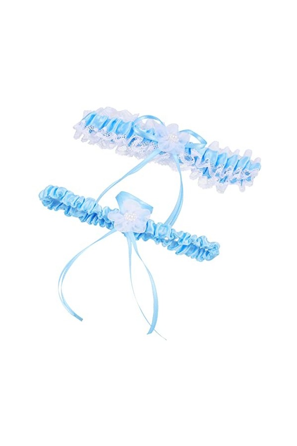 GALPADA 1 Ensemble Jarretières Mariée Arc Robe De Soirée Nuptiale Bleu Dentelle Discothèque Accesorios Bijoux Accessoire Ciel