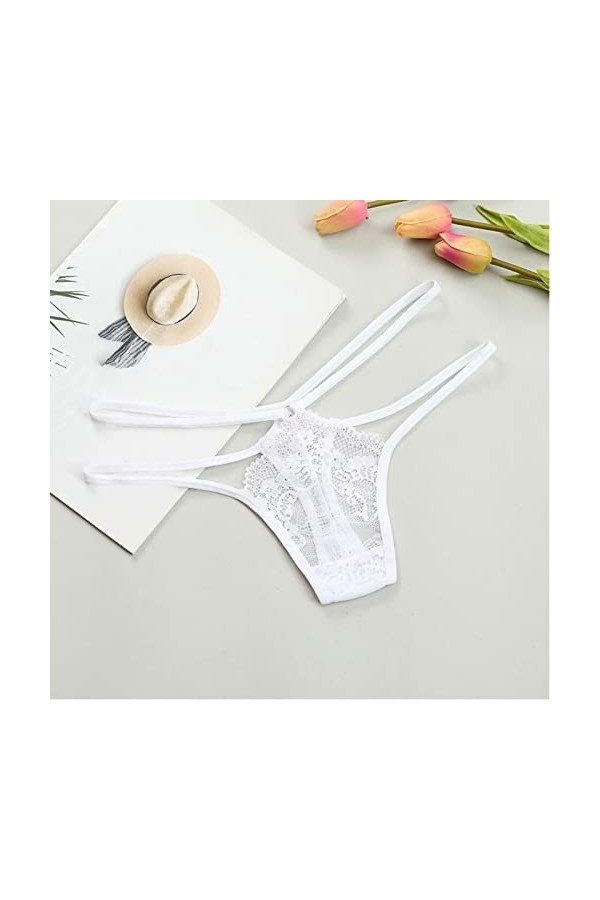 HELLORSOON Culotte Dentelle Femme,Sexy Féminin Ouvertures Provocantes en Soie Nuisette Shorty pour Femme