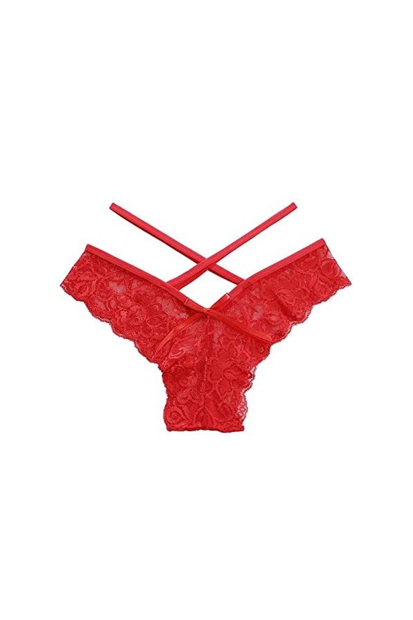 HELLORSOON String Ficelle Femme,Sexy Féminin Ouvertures Provocantes Chaud Culotte en Dentelle Culotte Coton