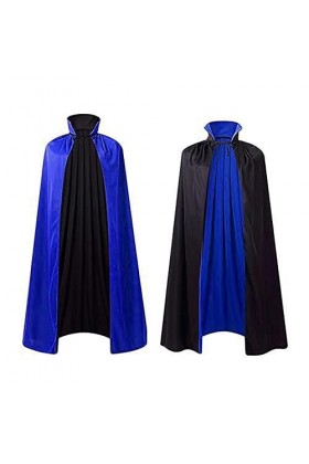 KBOPLEMQ Cape à col montant de vampire, noir et rouge, double face avec cape adulte, costume de vampire, cape classique Dark 