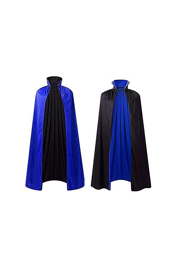 KBOPLEMQ Cape à col montant de vampire, noir et rouge, double face avec cape adulte, costume de vampire, cape classique Dark 