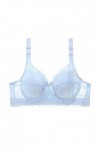 sous-vêtements Sexy en Dentelle froncée pour Femmes avec Bretelles de Soutien-Gorge Body Minceur Light Blue, 95D 
