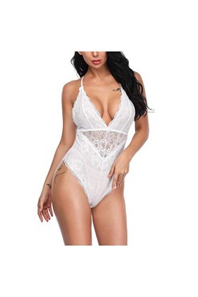 UOWEG Nouvelles Femmes Dentelle col en v Profond Dos Lingeie Body Teddy sous-vêtements Combinaison Combinaison Sexy Ouverte 
