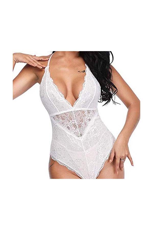 UOWEG Nouvelles Femmes Dentelle col en v Profond Dos Lingeie Body Teddy sous-vêtements Combinaison Combinaison Sexy Ouverte 