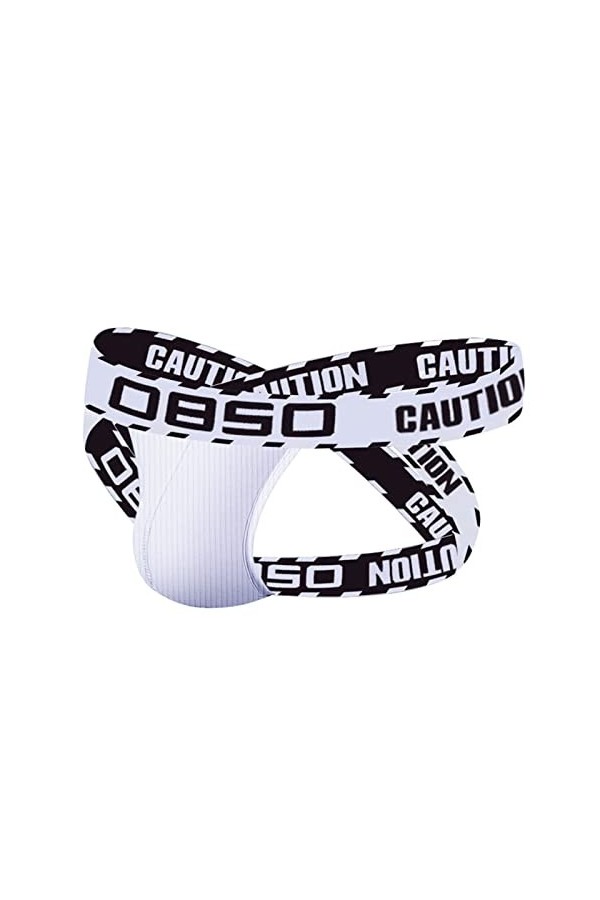 LOIJMK Tanga Fun Low Waisted Four Fold Pants Maillot de bain pour homme, Blanc., XXL