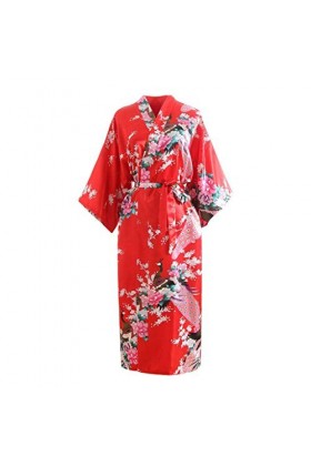 IKFIVQD Lingerie sexy pour femme, robe de chambre kimono à imprimé sexy, Rouge, taille unique