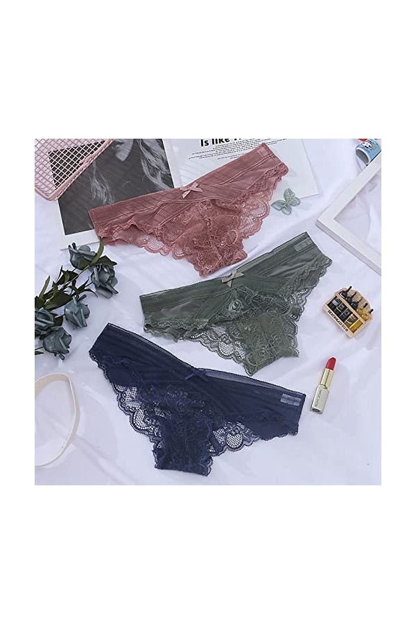 Culotte ajourée sexy en dentelle transparente pour femme - Sans trace - Triangle-été