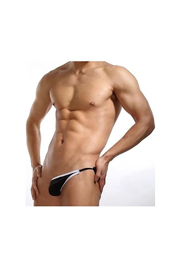 Acizi Sous-vêtements sexy pour homme avec un côté Jockstrap String, Noir , taille unique