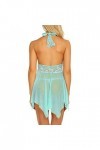 PANPANY Robe Femmes sous-vêtements Nightgown Lace Lingerie Sexy Halter Sleepwear Jupe Sexy Green, M 