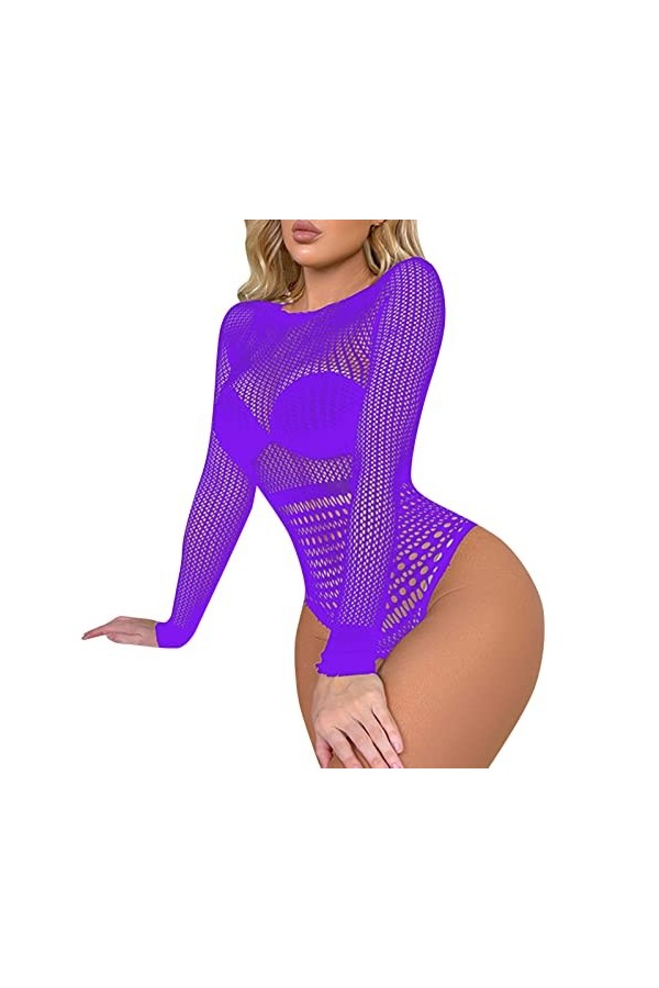 Fulidngzg Ensembles de lingerie pour femme en résille noir Body Babydoll Sexy Ouvert Entrejambe ouvert Lingerie Sexy Lingerie