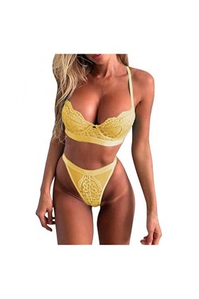 Lingerie Sexy Ensemble Femme Erotique Vêtements De Nuit Dentelle sous-Vetements Sexy Ensemble Soutien Gorge et String 2 Pièce