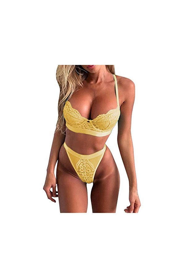 Lingerie Sexy Ensemble Femme Erotique Vêtements De Nuit Dentelle sous-Vetements Sexy Ensemble Soutien Gorge et String 2 Pièce