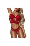 Femme Vêtements De Nuit Sexy Ensemble Soutien Gorge et String 2 Pièce Lingerie Sexy Ensemble Dentelle sous-Vetements Erotique