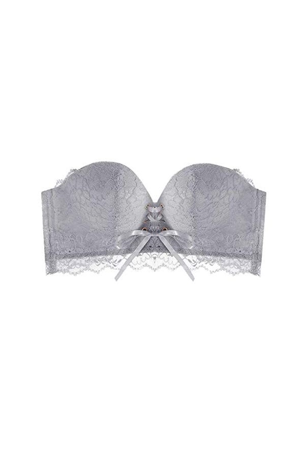 - Soutien-gorge sexy en dentelle - Soutien-gorge push-up - Grande taille - Maintien fort, gris, 90A