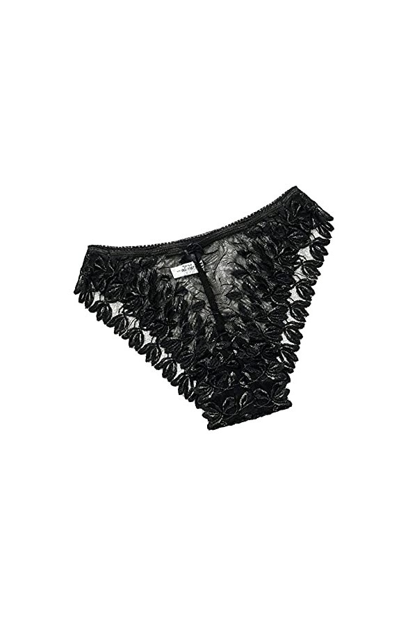 UOWEG Culotte à Travers pour Les Femmes Dentelle Taille Maigre Sexy Culotte Basse Voir Lingerie Élastique Black, M 