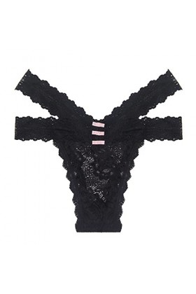 UOWEG Sexy Dentelle G String pour Femme Double Ceinture Taille Haute Culotte Femme sous-Vêtements Féminins Lingerie Femme Str